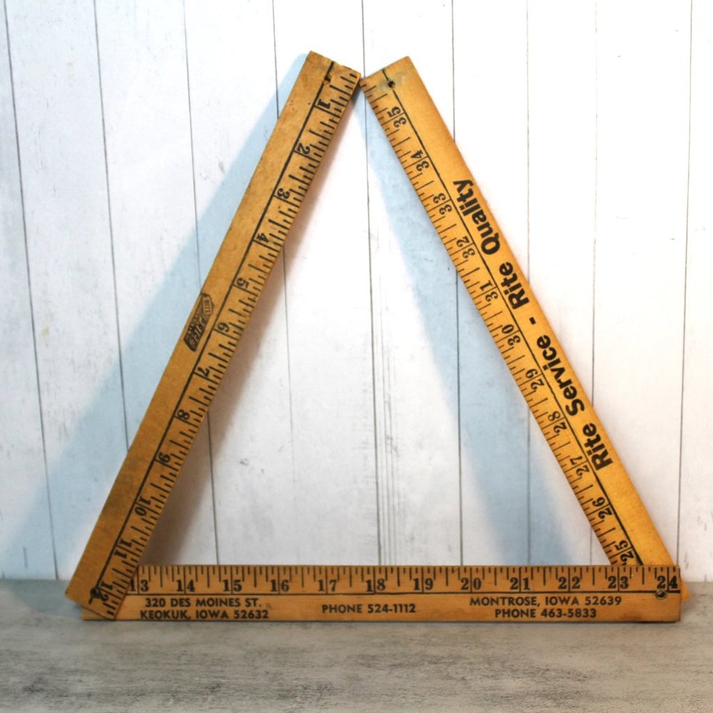 Vintage Rite Price Lumber Service Quality Folding Yardstick Ruler Keokuk Iowa